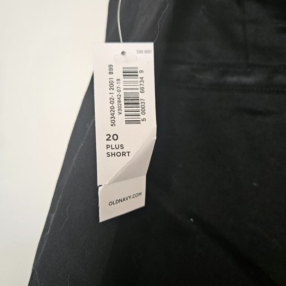 Old Navy NWT black pants, elastic waist, split hem, 20 short - Picture 3 of 7